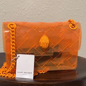 Kurt Geiger Translucent Orange Crossbody Bag